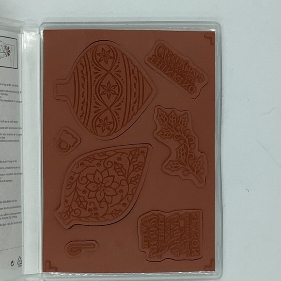 Unused Stampin Up EMBELLISHED ORNAMENTS 7 pc Stamp Set Retired 139759 Christmas - Picture 3 of 3